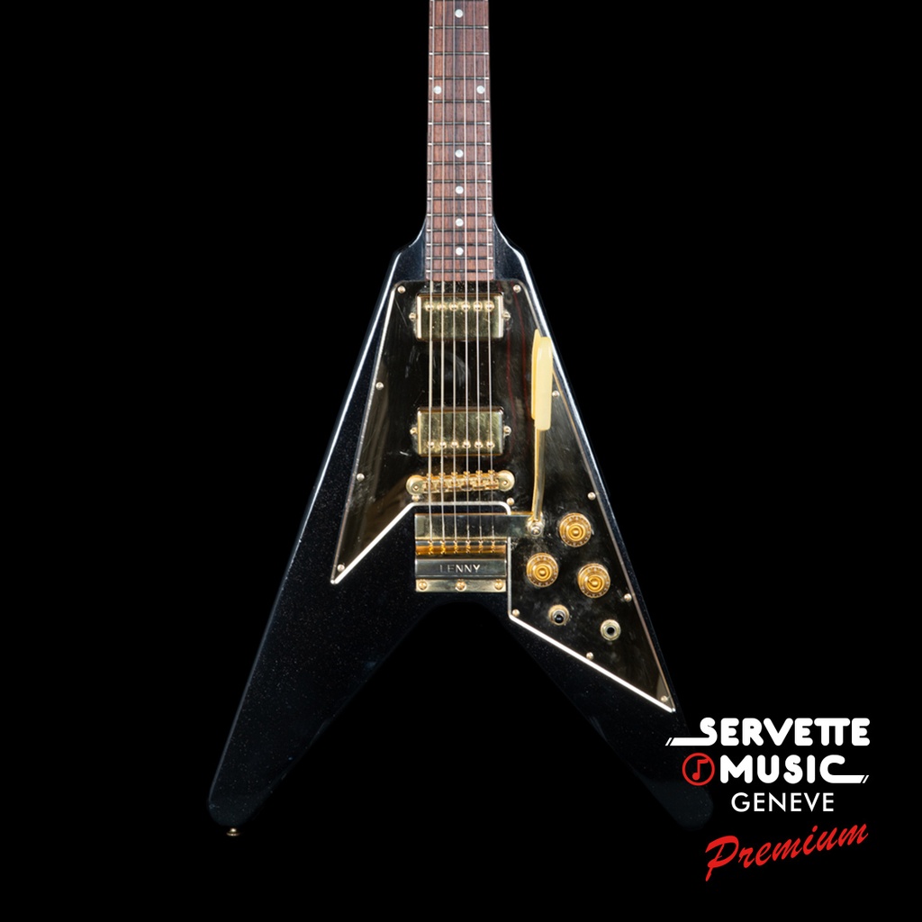 Gibson CS Lenny Kravitz Signature '67 Flying V Ebony/Gold Sparkle Ltd 2002 2