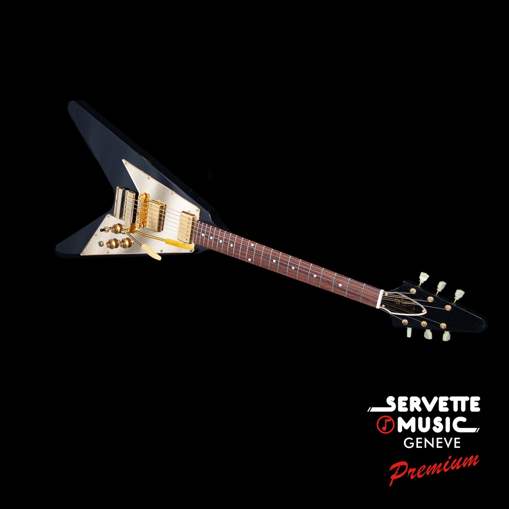 Gibson CS Lenny Kravitz Signature '67 Flying V Ebony/Gold Sparkle Ltd 2002 5