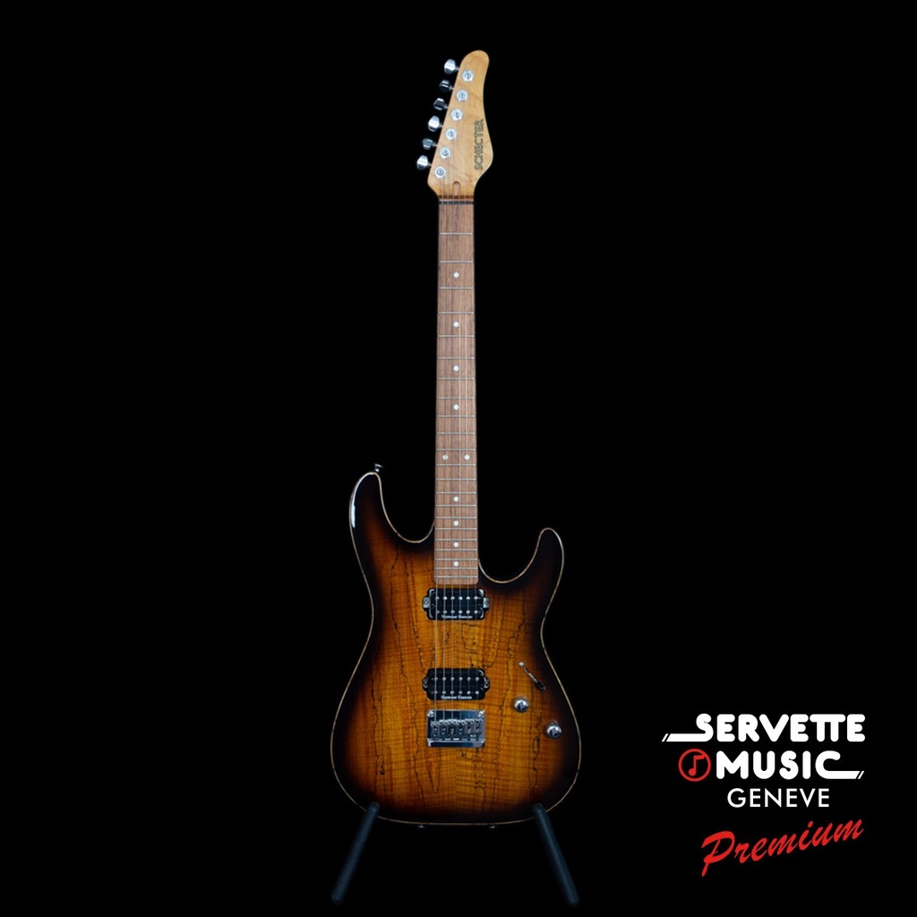 Schecter CS Hollywood Custom Burl Maple Top VSB
