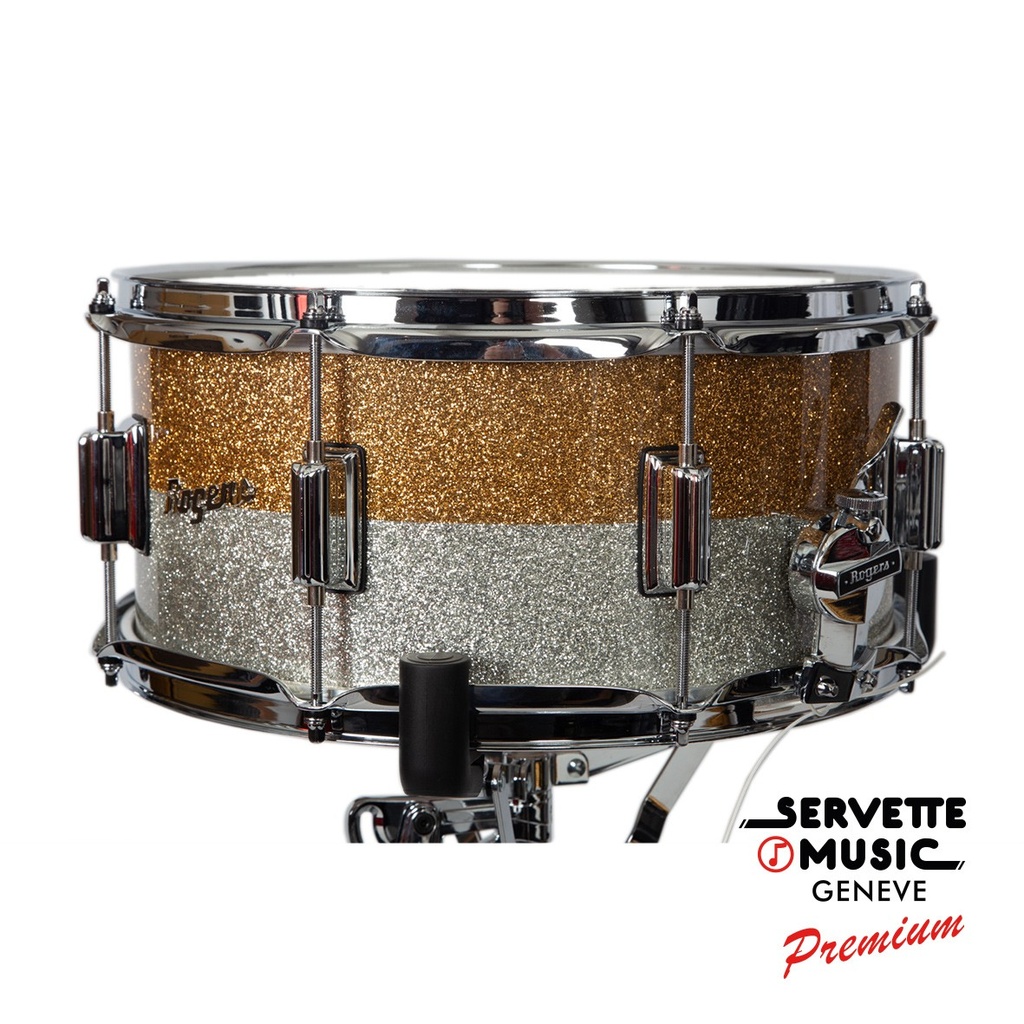 [Rogers Snare Drum Powertone 24GSTT Gold/Silver 14x6.5] Rogers Snare Drum Powertone 24GSTT Gold/Silver 14x6.5