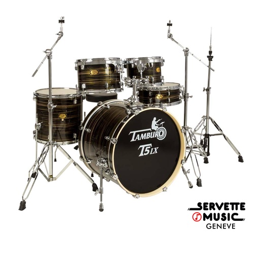 [Tamburo T5LX 10T/12T/16F/22B/14S Wood Grain Black] Tamburo T5LX 10T/12T/16F/22B/14S Wood Grain Black avec stands