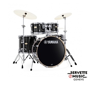 Yamaha Stage Custom Birch 10T/12T/14F/20B/14S Black with hardware and cymbals