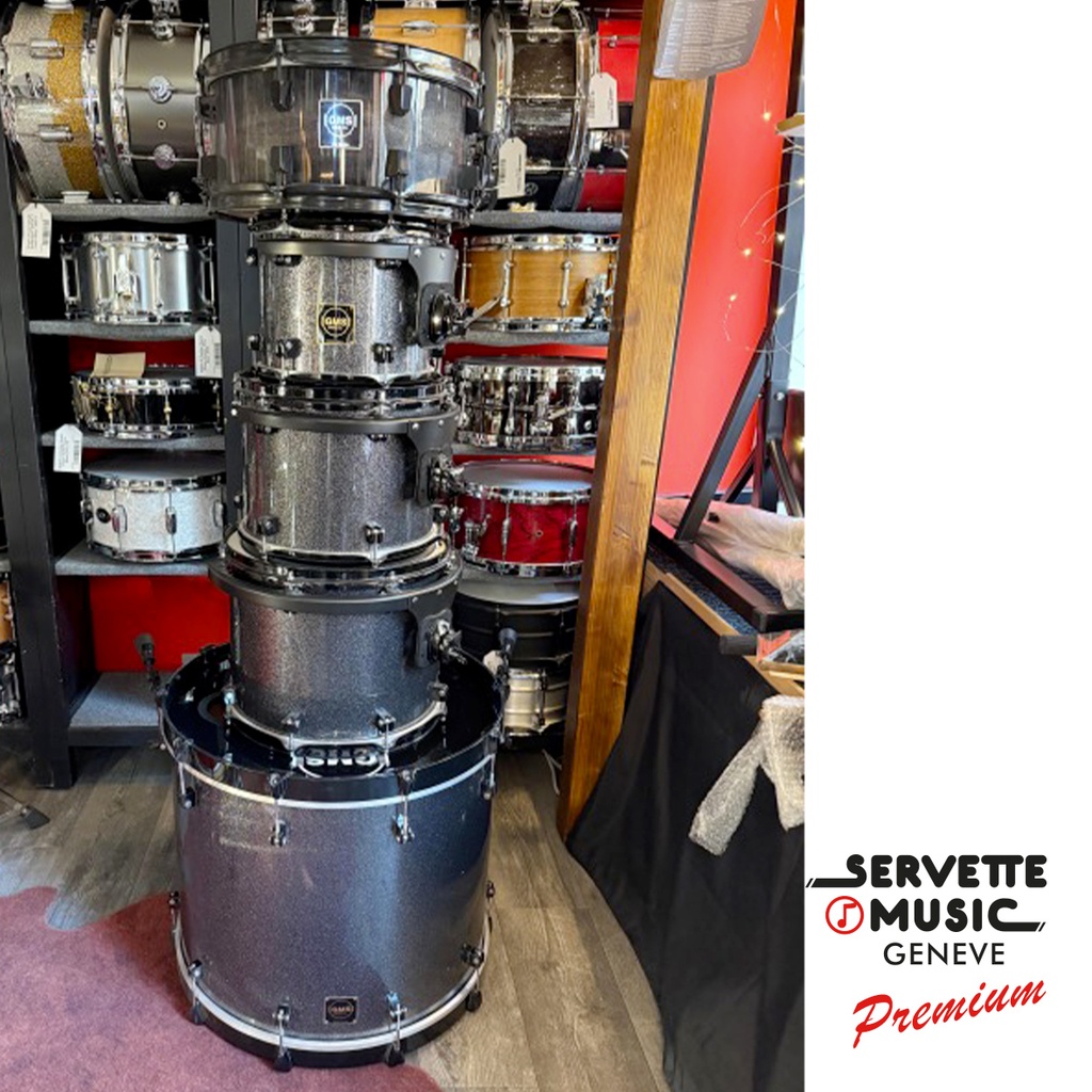 [GMS SE USA 10T/12T/14F/22B/14S Black Sparkle] GMS SE USA 10T/12T/14F/22B/14S Black Sparkle avec stands et cymbales