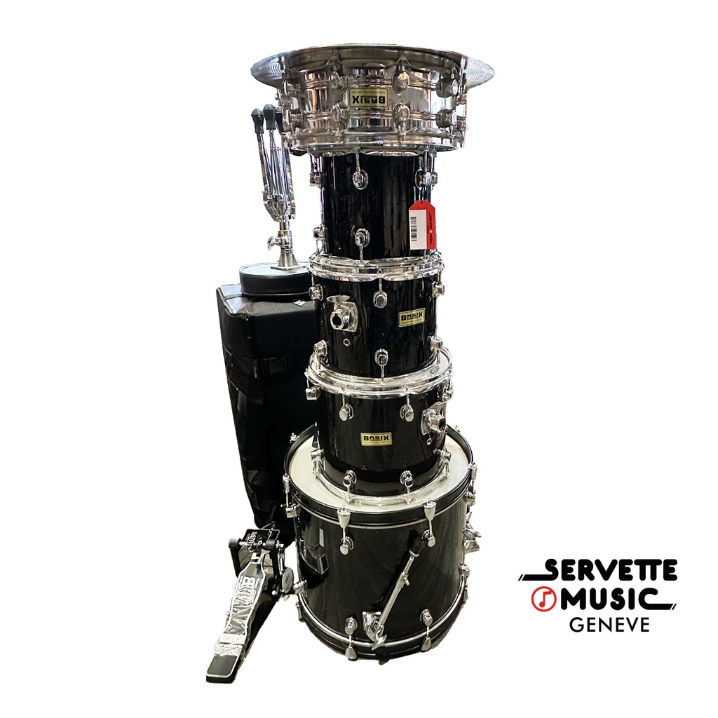 [Basix Student 10T/12T/14F/20B/14S PVC Black avec cymbales Medina] Basix Student 10T/12T/14F/20B/14S PVC Black with set of cymbals Medina 14/16/20