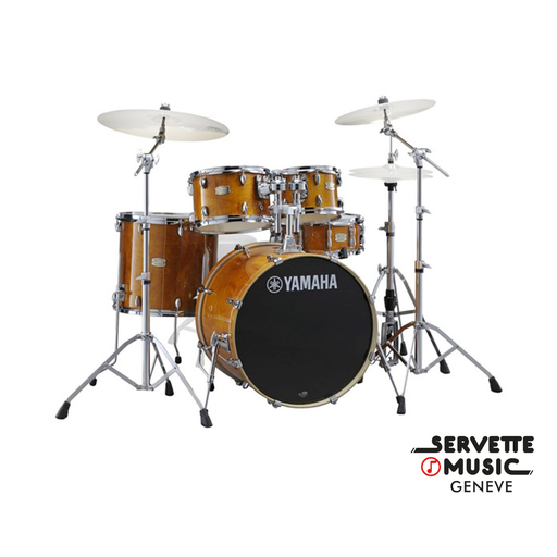 [Yamaha Stage Custom 10T/12T/14F/20B/14S Honey Amber avec stands] Yamaha Stage Custom Birch FUS 5  10T/12T/14F/20B/14S Honey Amber avec stands